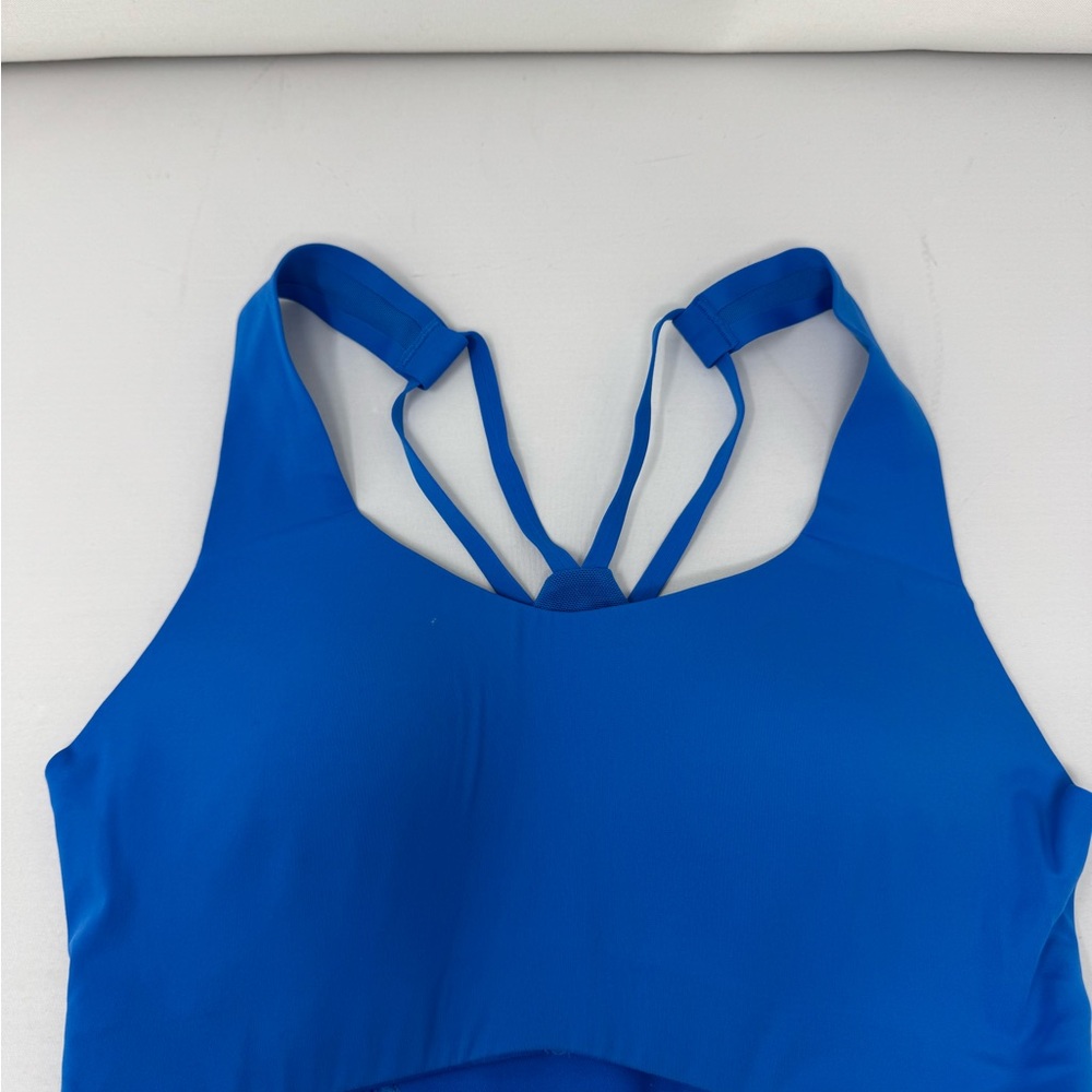Blue Women's Move Theology Sports Bra
